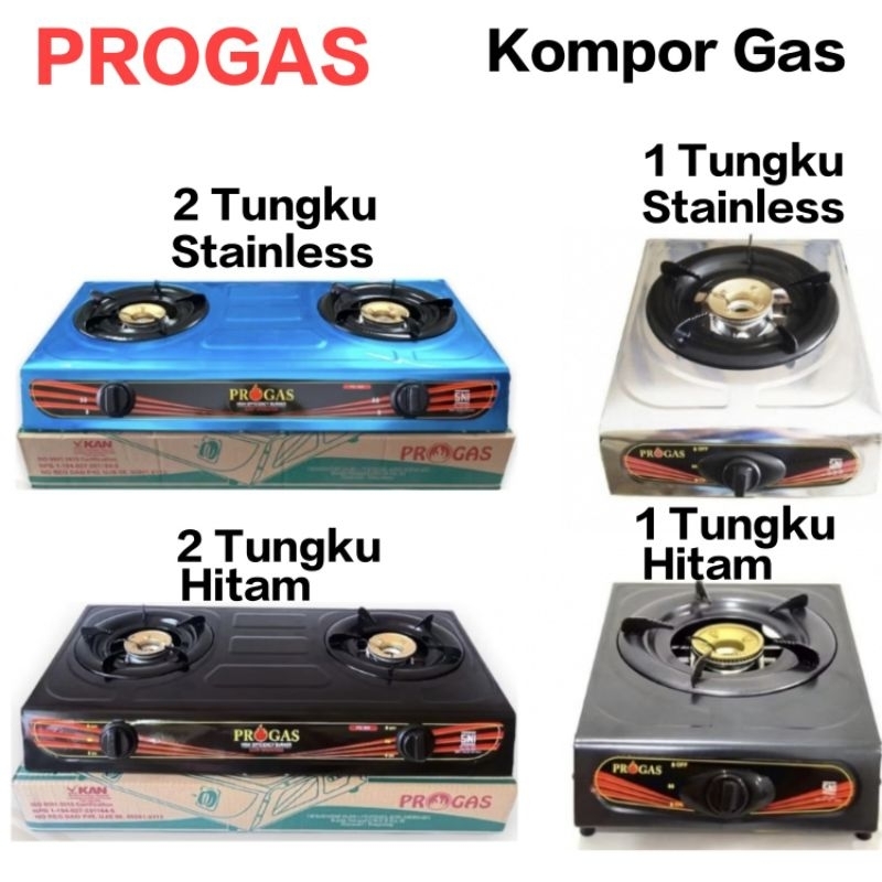 Kompor Gas Progas Satu Tungku Dan Dua Tungku SNI Api Biru