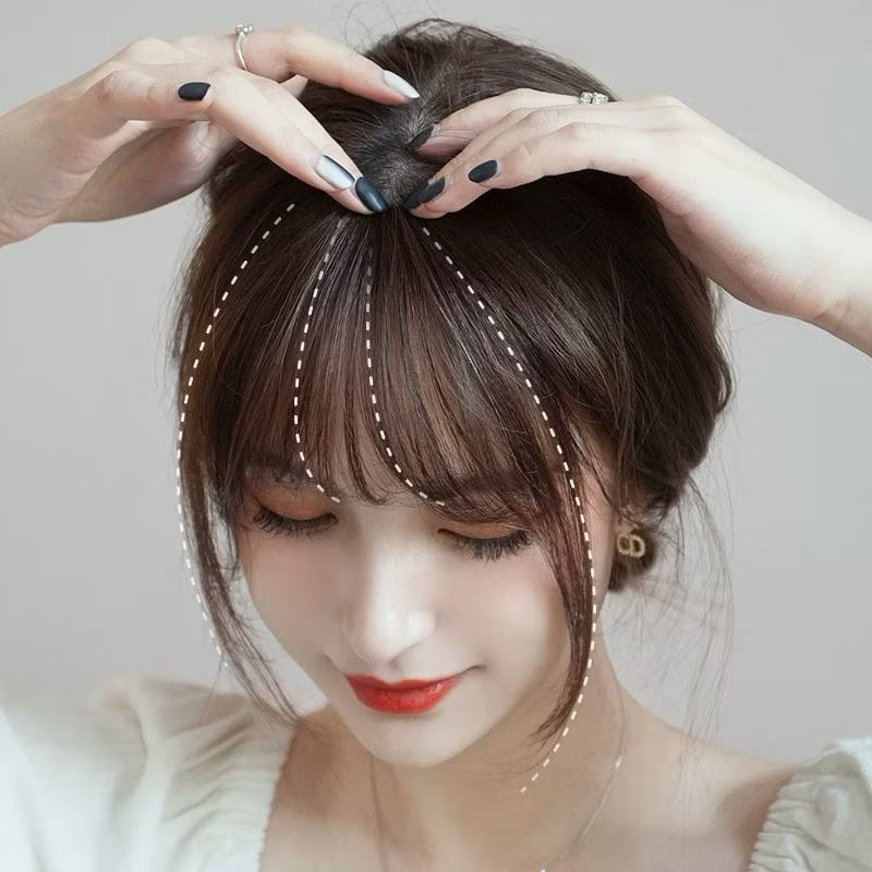 poni rata tipis natural / poni tipis clip / bang clip korea hair / fakehair / poni rambut palsu