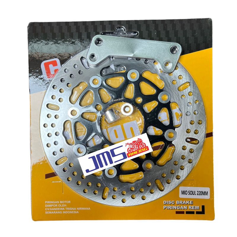 piringan cakram depan 220mm plus breket cakram disc depan Mio sporty Mio soul lama Xeon gt125 Xeon r
