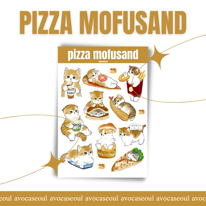 

sticker sheet pizza mofusand aesthetic ins korea untuk dekorasi scrapbook, deco pola, journaling, phonecase, headphone, stiker lucu