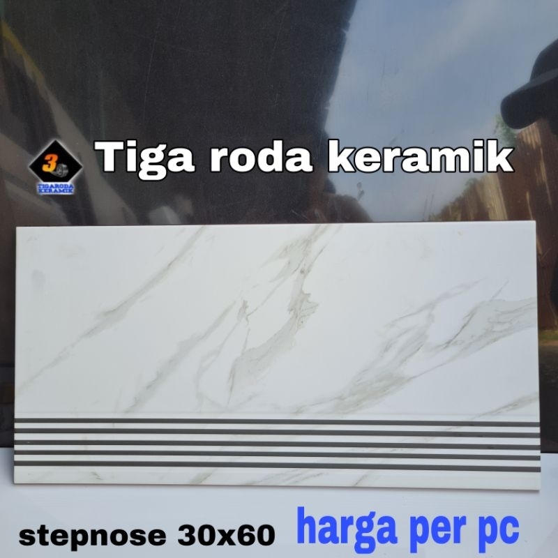 keramik 30x60 keramik tangga/stepnose/keramik putih pasadena(FREE PACKING KAYU)/stepnose 30x60/keram