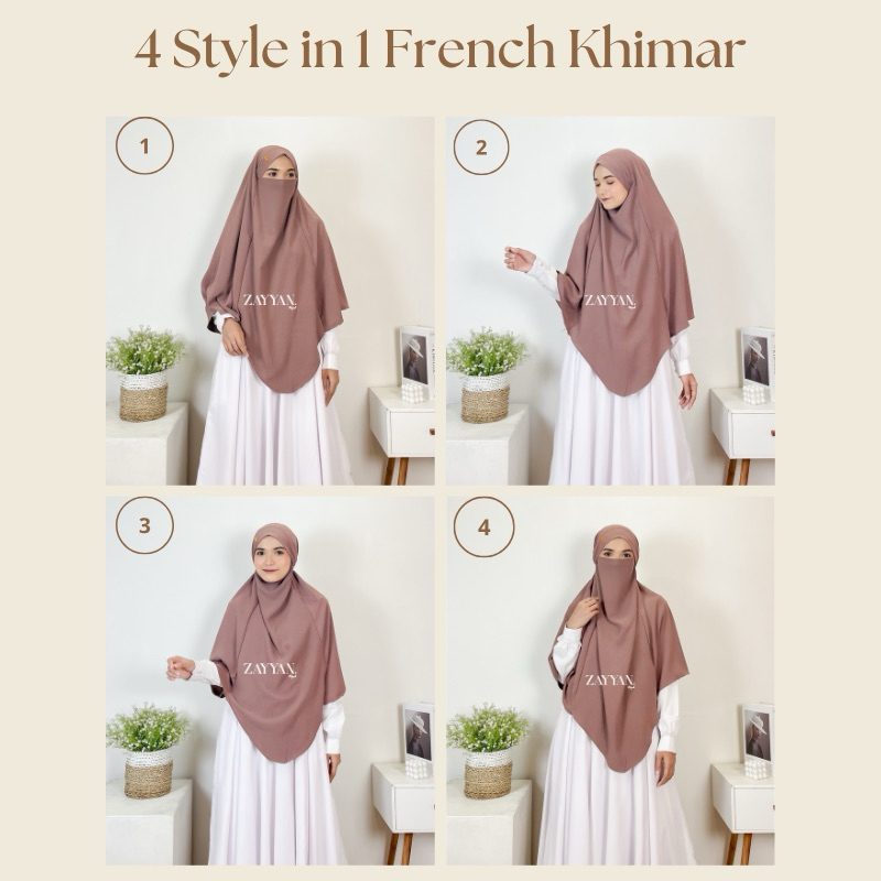 Terbaru . - French Khimar Mecca Crinckle Original Zayyan.Hijab Size L & Xl Umroh Haji
