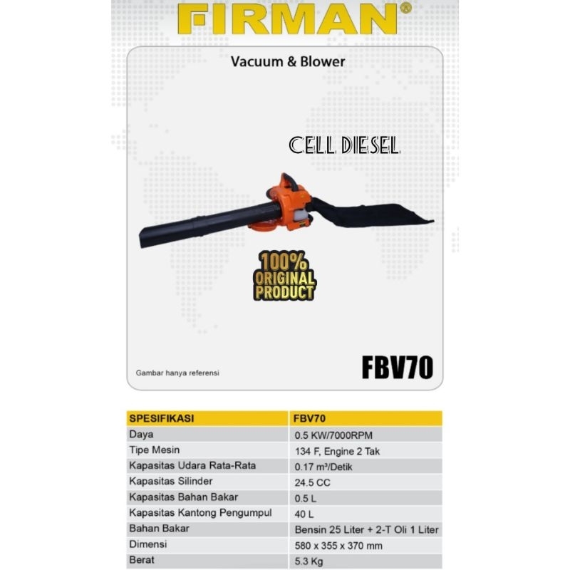 mesin blower dan vacuum firman FBV70 - FBV 70 4 tak " terlaris "