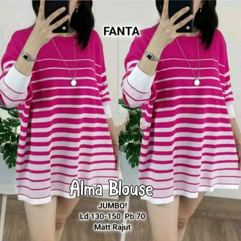 ATASAN KAOS WANITA JUMBO LD 130-150 cm ALMA KAOS RAJUT WANITA