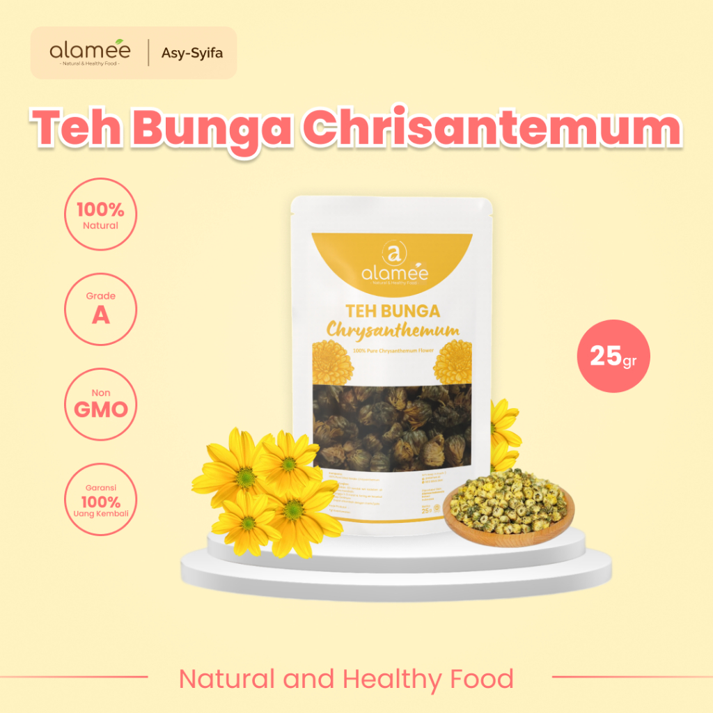 

ALAMEE Teh Bunga Chrysanthemum Tea Krisan Emas Golden Crysant Herbal Alami Organik Crysanthemum 25gr