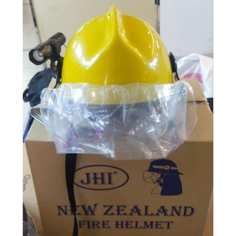 Helm pemadam JHI lokal kuning + senter Original / helm damkar lokal berkualitas