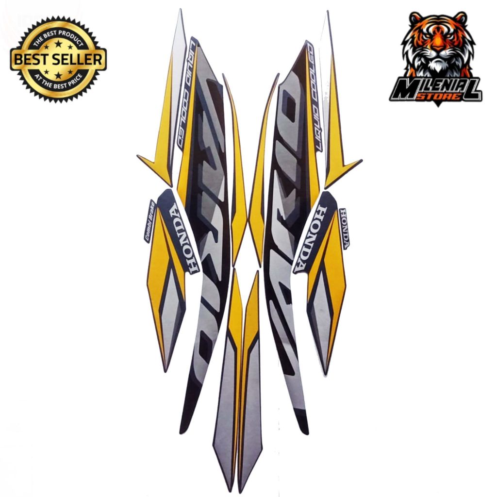 Stiker Striping Standart Honda Vario 125 2021 Gold Hitam List Stiker Honda Vario 125 2021