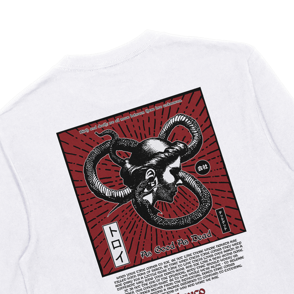 Troy Company Tshirt Longsleeve White Mythology Medusa - Kaos Lengan Panjang Putih LS 2827
