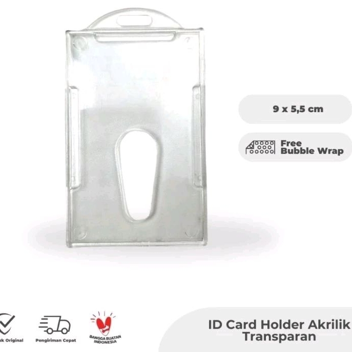 

topla id card akrilik 001 kaca tempat kartu tali name tag