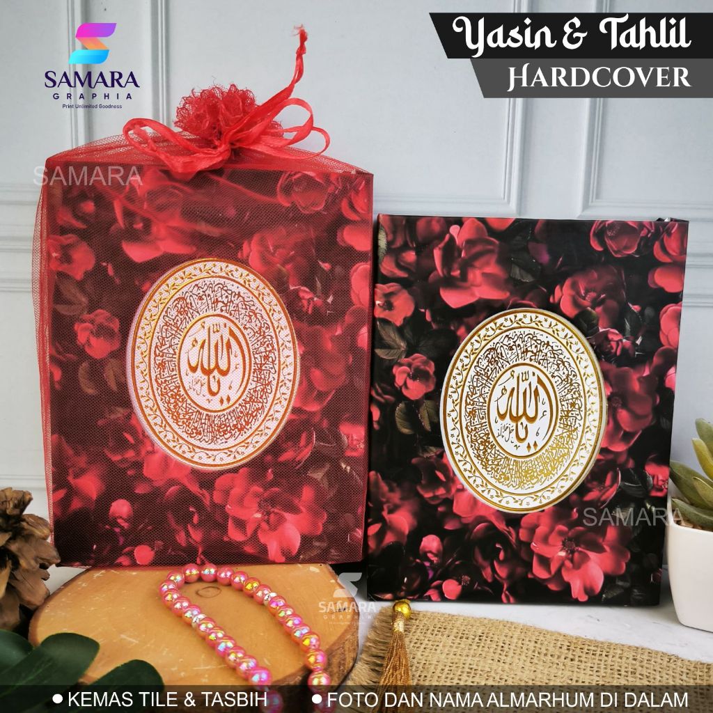 Buku yasin dan tahlil hardcover custom bunga lengkap 40 100 1000 harian embos NABAWI 2