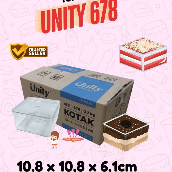 Toples Kue UNITY 678 Kotak / dessert box 10 x 10cm