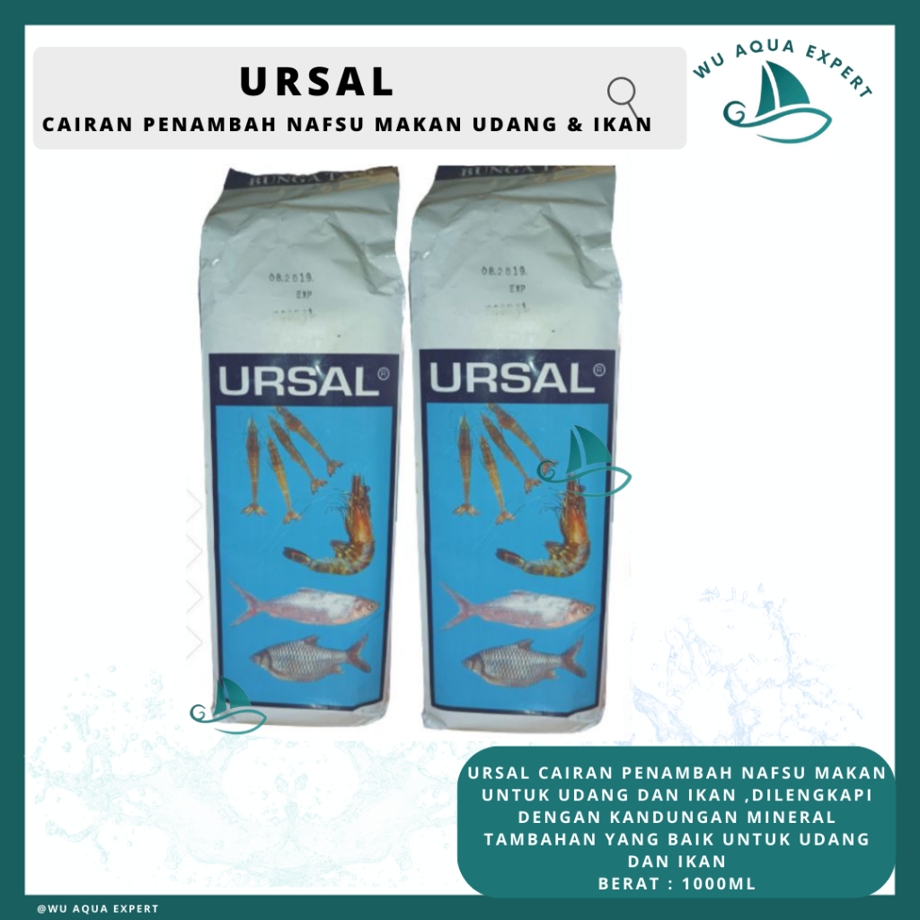 URSAL Cair 1 Liter Obat Vitamin Penambah Perangsang Nafsu Makan Untuk Ikan dan Udang dan Hewan Air L