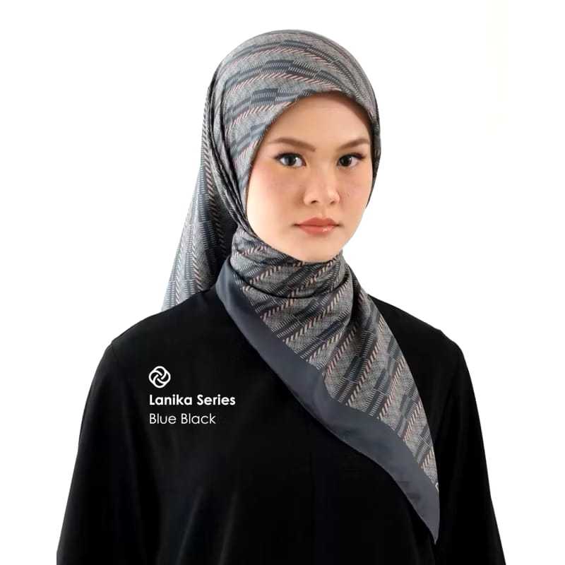 DEENAY ORIGINAL JILBAB CORAK LANIKA BLUE BLACK