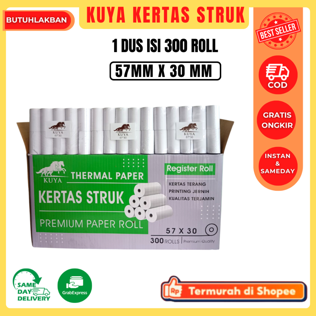

KUYA KERTAS STRUK 57MMX30MM | KARTON ISI 300