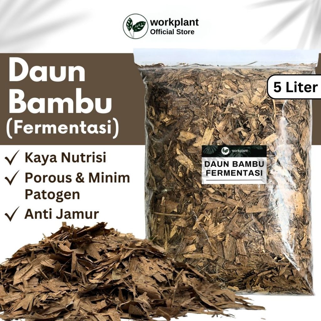 Workplant - Daun Bambu Fermentasi Media Tanam Untuk Tanaman Hias Aglonema Philodendron Monstera Aroi