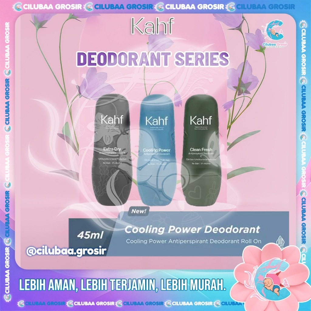 KAHF Deodorant Series 45ml || Kahf Antiperspirant Deodorant Roll On Cooling Power || Extra Dry || Cl