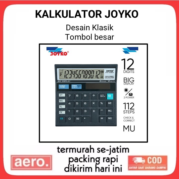 

Calculator Kalkulator tombol besar Joyko DTC-1313CH 12 Digits Check Correct