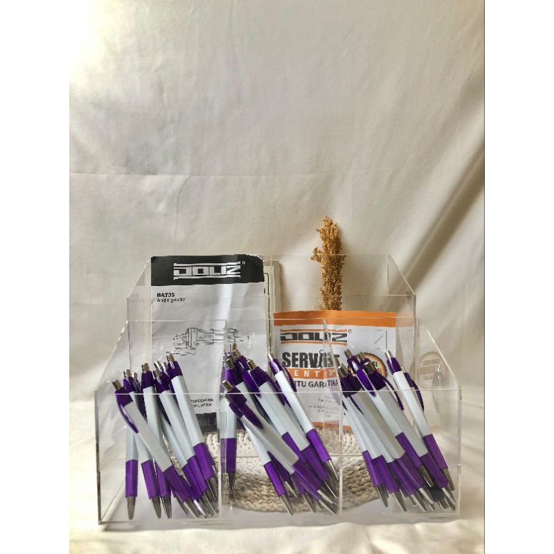 AKRILIK BOX SERBAGUNA - TEMPAT PENSIL PULPEN - KOTAK AKRILIK 2-3 SLOT - KOTAK SERBAGUNA AKRILIK MURA