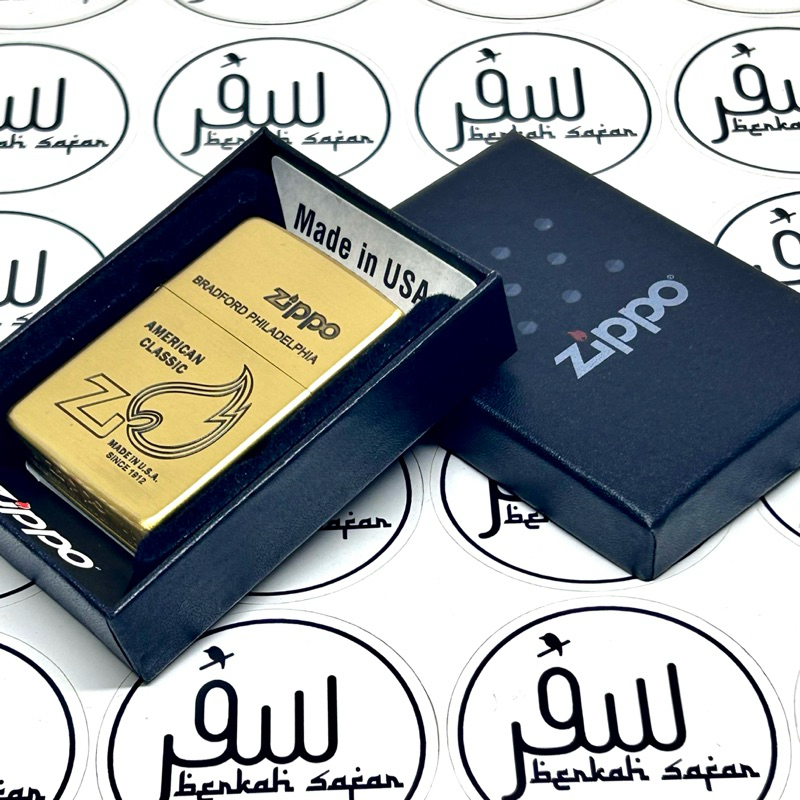 Korek Zippo Gold American Classic Philadelphia Engraved Front Side Original