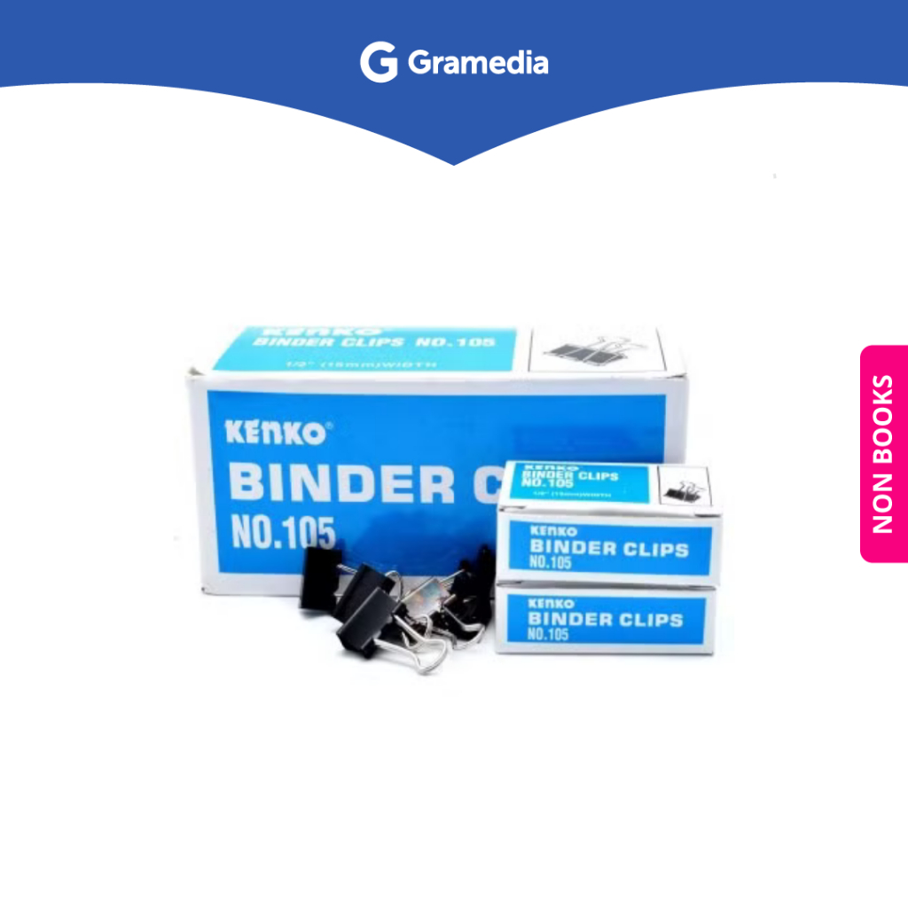 

Gramedia Depok - Kenko Penjepit Kertas Binder Clip No.105/Lusin