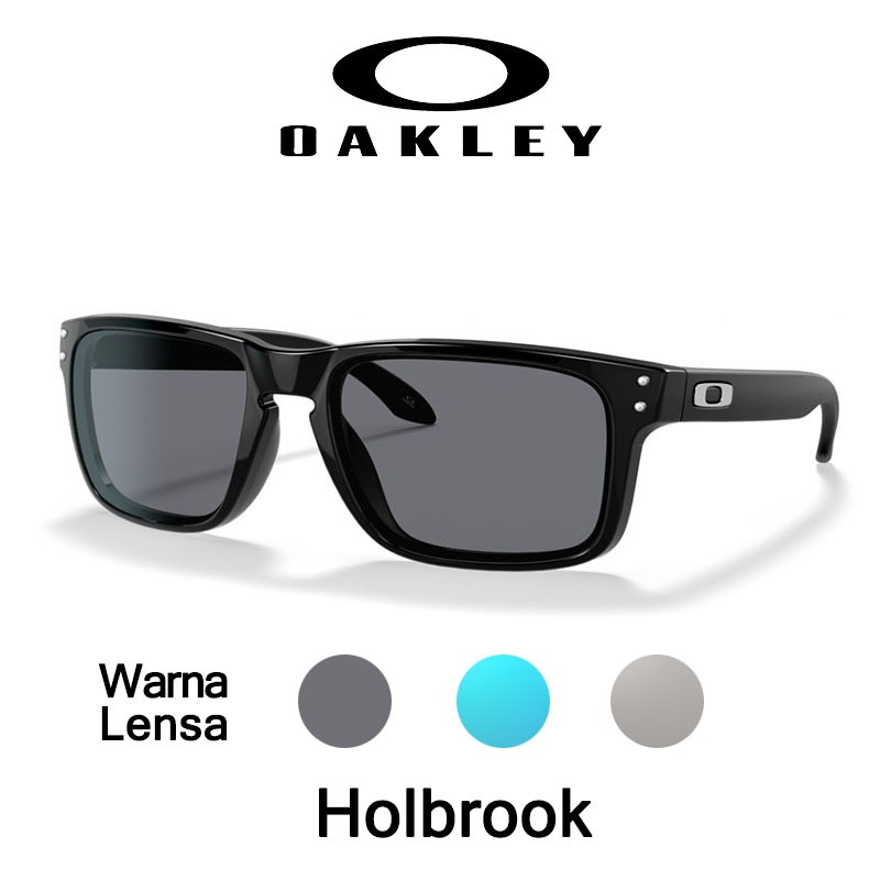 【100% Original】Kacamata Oakley Original Sunglasses Holbrook OO9102 /Hitam /biru /Perak pria/wanita