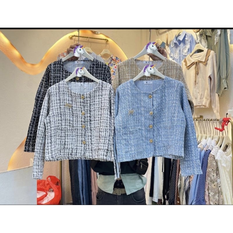 cardigan, tweed import premium