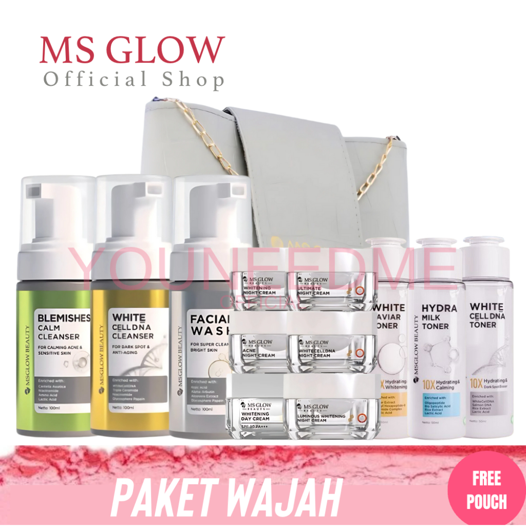 MS GLOW PAKET WAJAH WITH SALMON DNA