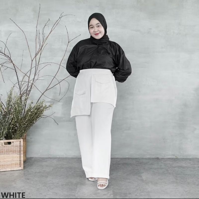 Sheisshop✨Bigsize bess palazzo pocket pants celana panjang wanita