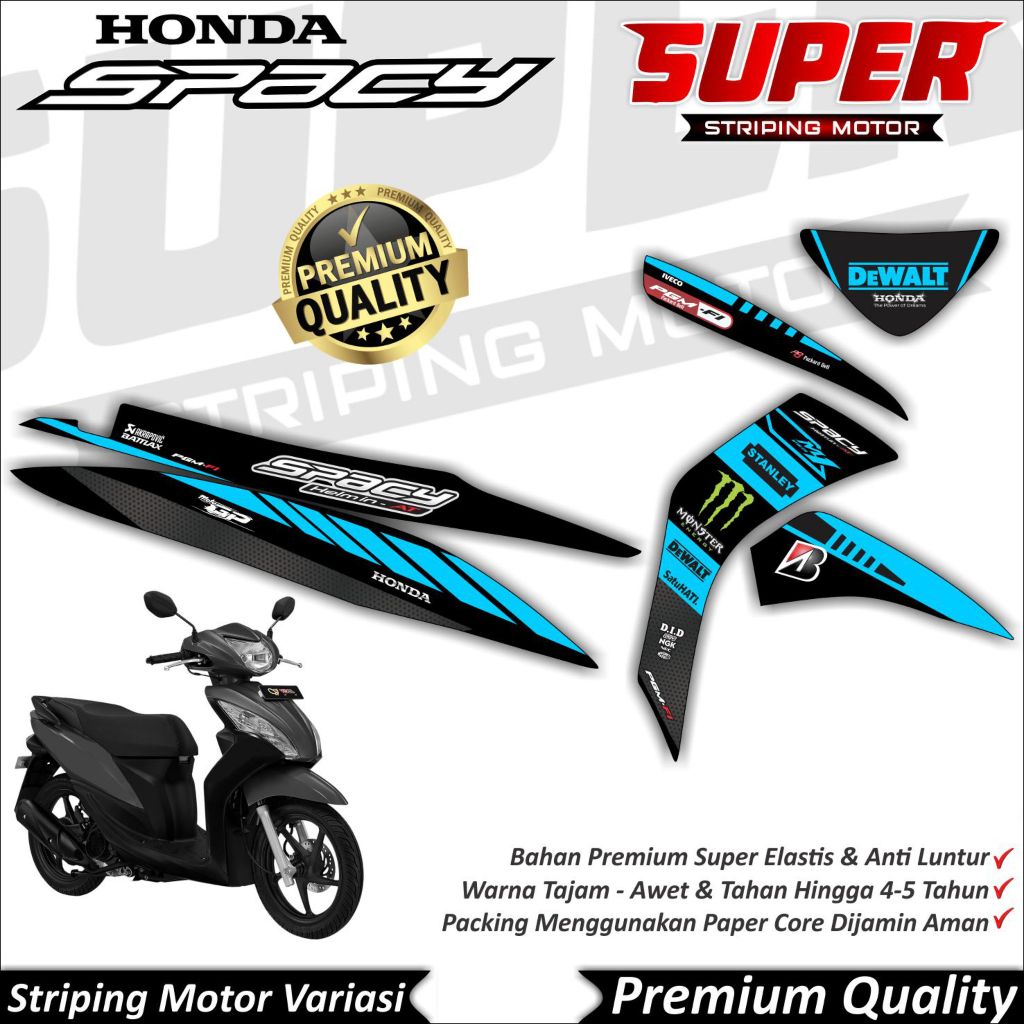 Stiker Spacy Anti Luntur keren Striping SPACY Striping Honda Spacy TME