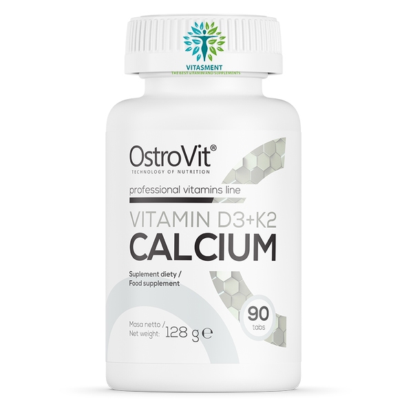 OstroVit Vitamin D3 + K2 + Calcium 90 Tablet Suplemen Vitamin K D Mineral Kalsium Untuk Kesehatan Tu