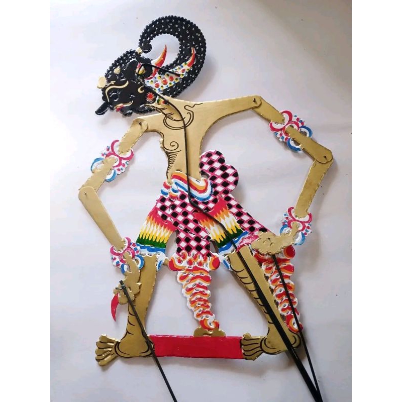 Wayang Bima Werkudara wayang kertas karton duplex tebal cat bolak-balik wayang Bima emas mainan anak