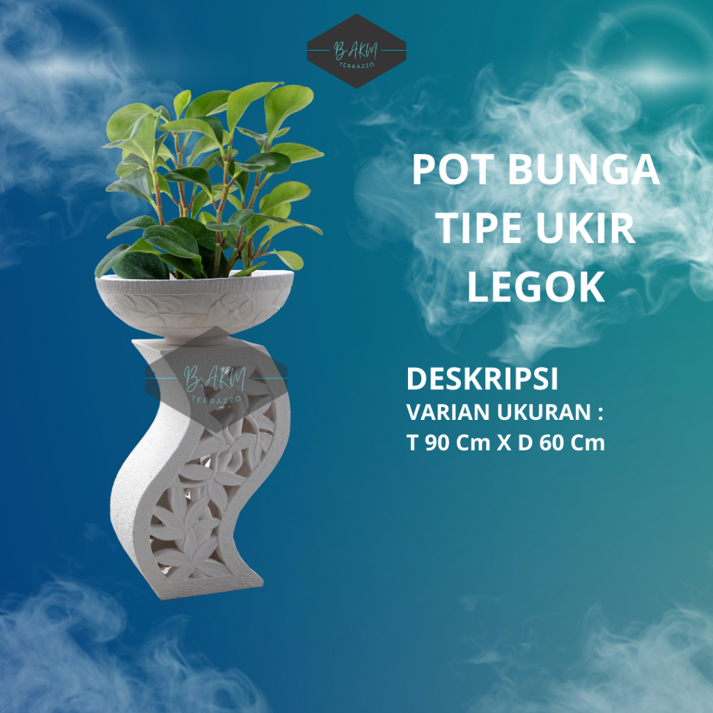 BAK AIR KAMAR MANDI | BAHAN TERRAZZO | POT BUNGA MINIMALIS| BERKUALITAS | POT TERASO TIPE UKIR LEGOK