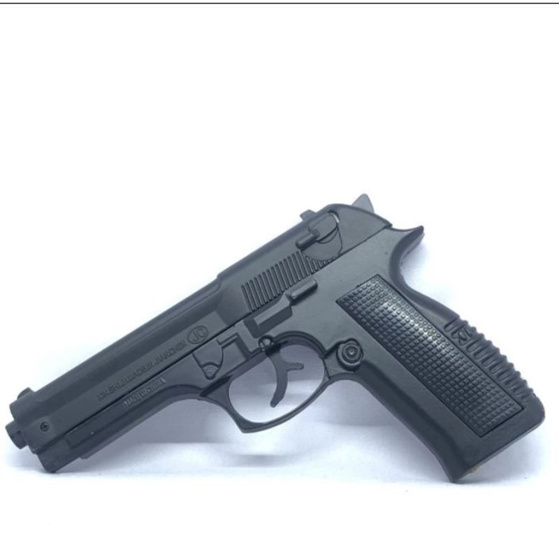 BISA BAYAR DI TEMPAT KOREK API GAS MODEL PISTOL BARETA HITAM BESAR 608 FULL BESI FREE SARUNG