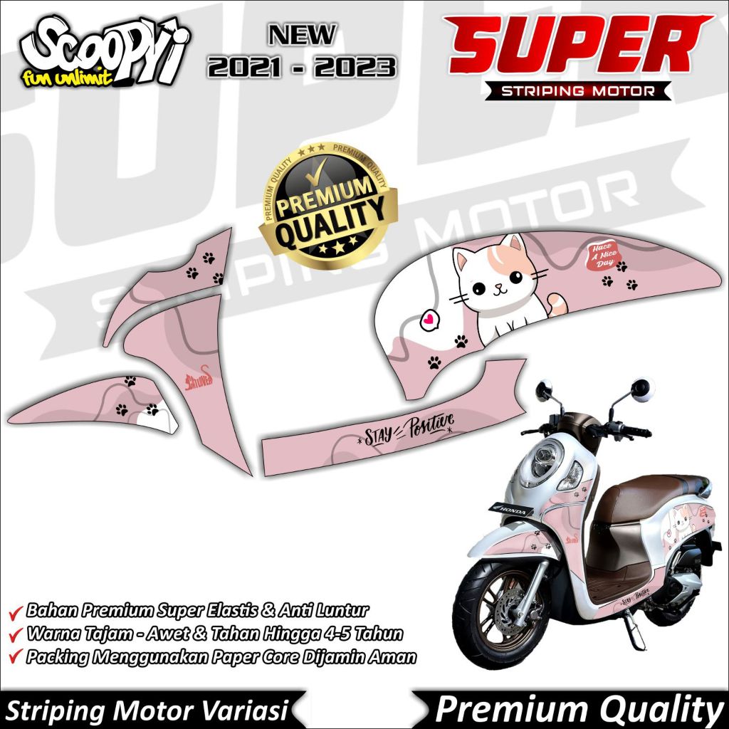Stiker Scoopy New 2021 - 2022 Anti Luntur keren Striping Scoopy New 2021 - 2022 Striping Honda Scoop
