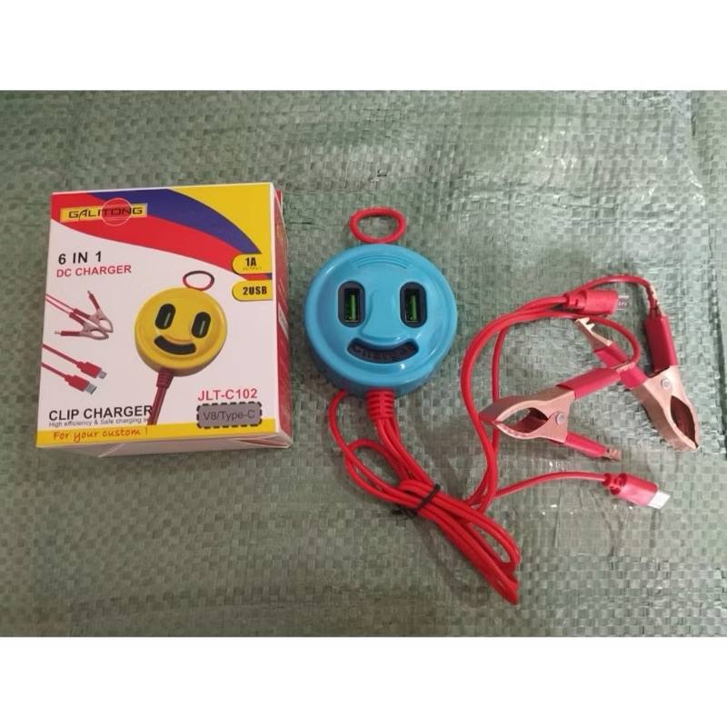 Charger Aki Galitong Smile 6in1 + 2 USB JLT-C102 DC 1A