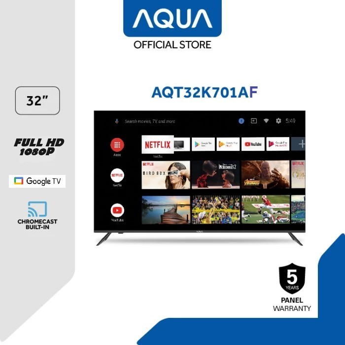 AQUA AQT32K701AF LED TV 32 Inch FULL HD GOOGLE TV AQT-32K701AF