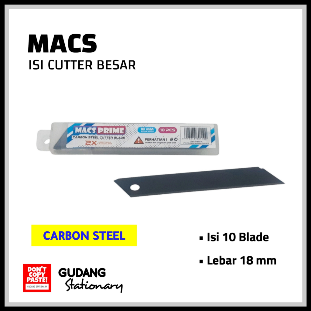 

Isi Cutter Besar Carbon Steel MACS [ 1 tube ]