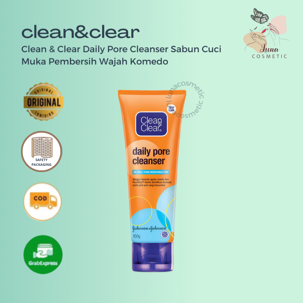 Clean & Clear Daily Pore Cleanser Sabun Cuci Muka Pembersih Wajah Komedo
