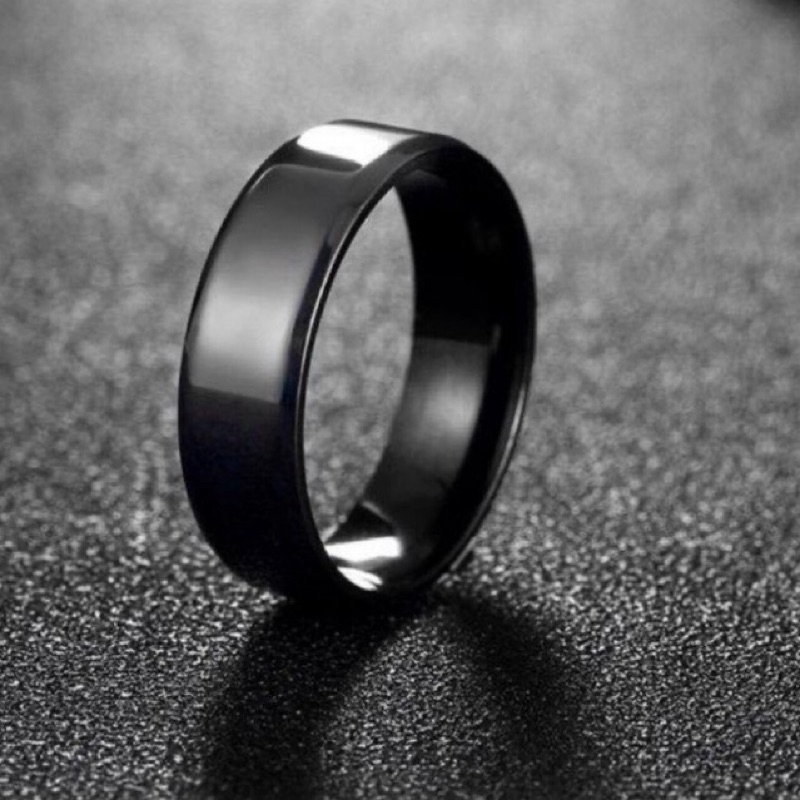 [COD]CINCIN TITANIUM HITAM POLOS ANTI KARAT PRIA WANITA FASHOIN KOREA