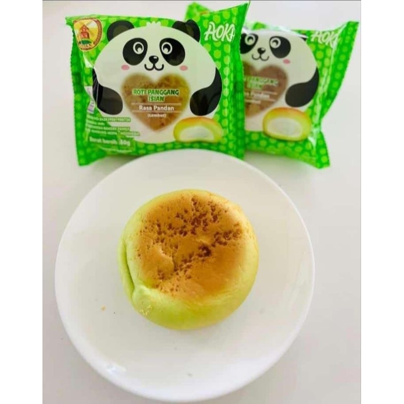 

Roti Aoka Panggang Panda rasa Keju Pandan Vanilla Mangga Susu (ECER)