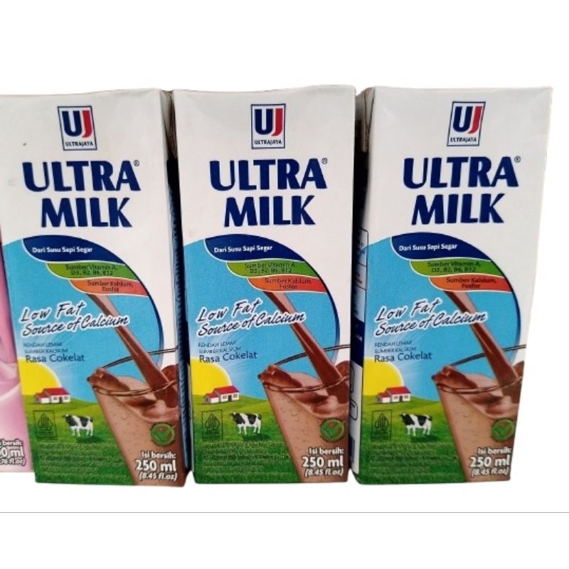 

Susu Ultra Milk Low Fat Rasa Cokelat 250ml x 3 pcs