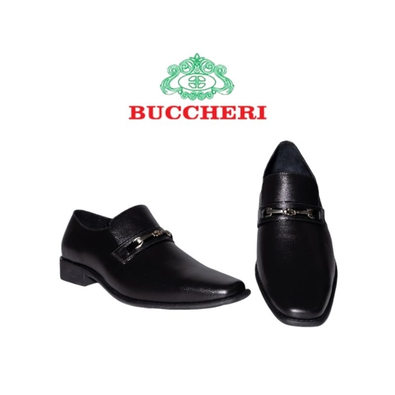 BUCCHERI CIRRIO Sepatu Formal Pria Full Kulit-Loafers-TF1099-BLACK