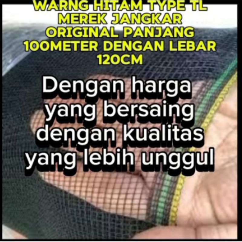 Waring hitam/jaring waring/jaring ikan 1rol = 10meter