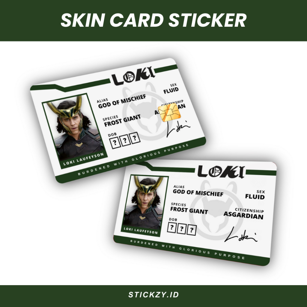 

CARD SKIN STICKER ID LOKI AND TVA