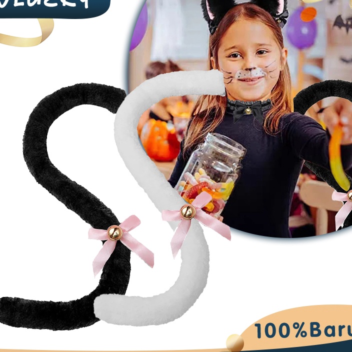 KF7 Cat Tail Cosplay Ekor Kucing Buntut Cosplay Lolita Kawaii Cute Cosplay Accessories