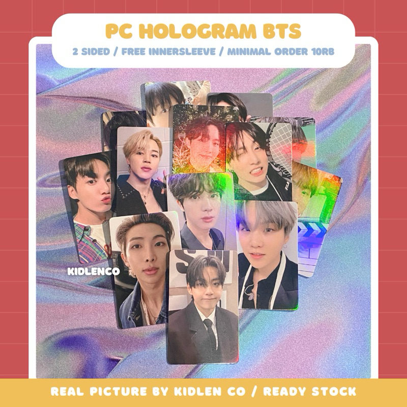 random bts photocard holo 2 sisi ♡ selca bangtan army pc hologram unofficial premium ♡ koleksi kartu