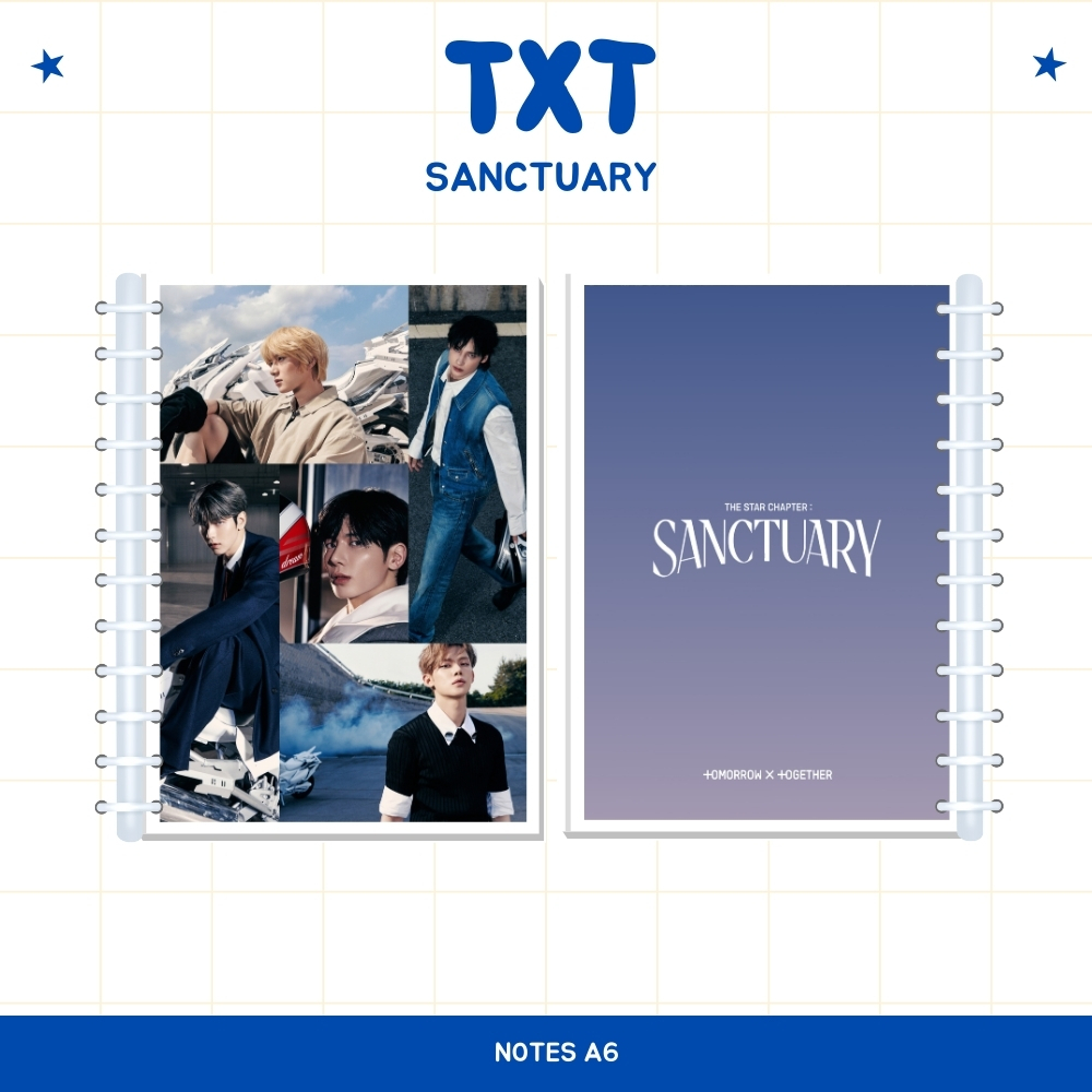 

A6 NOTES TOMORROW X TOGETHER SANCTUARY (ISI 40 HVS + COVER LAMINASI 2 SISI) BUKU NOTE NOTEBOOK TANDA TANGAN TTD KPOP IDOL KOREA PREMIUM MURAH UNOFFICIAL YEONJUN SOOBIN BEOMGYU TAEHYUN HUENINGKAI READY STOCK !