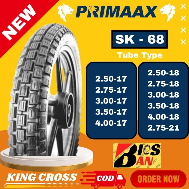 BAN PRIMAAX SK-68 RING 17 18 21 TUBE TYPE/NON TUBELESS/BAN TRAIL/BAN CROSS