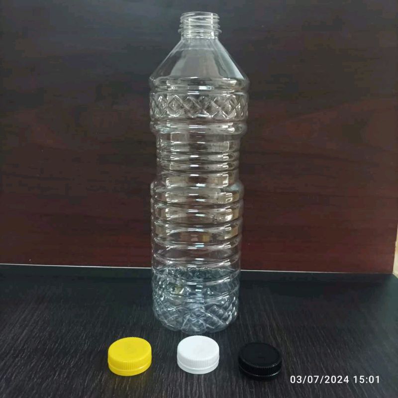 ISI 50 PCS Botol Minyak Goreng 1 Liter / Botol Plastik 1000 ml / Botol 1 Liter, Tutup SN Hitam dan P