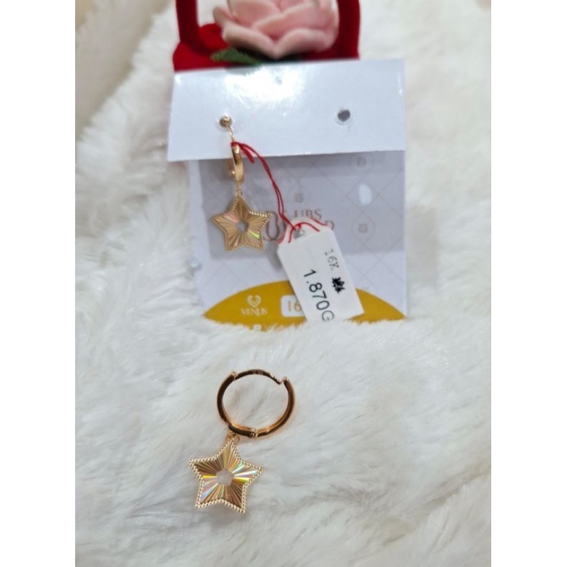 Anting emas 70 bintang hologram